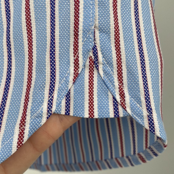 Daniel Cremieux Men’s Button Down Red Blue White Stripe Short Sleeve Shirt XL - Picture 9 of 13